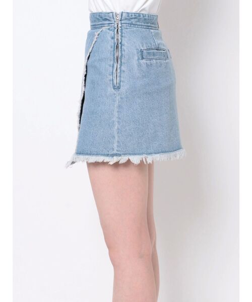 EVRIS（エヴリス）の「ラップフリンジデニムミニスカート（デニムスカート・レディース・ライトブルー/インディゴブルー・MEDIUM/SMALL）」の20枚目の写真