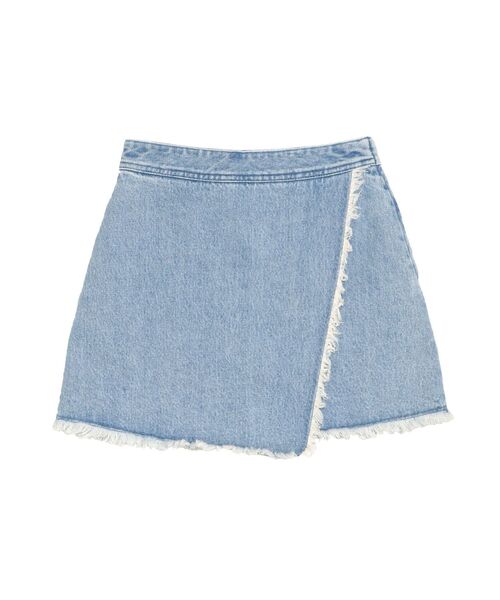 EVRIS（エヴリス）の「ラップフリンジデニムミニスカート（デニムスカート・レディース・ライトブルー/インディゴブルー・MEDIUM/SMALL）」の21枚目の写真