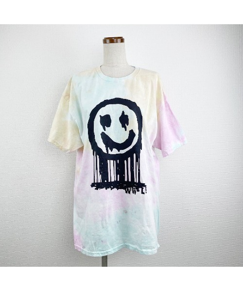 WORLD WIDE LOVE!（ワールドワイドラブ）の「デッドスマイルタイダイＴシャツ（Tシャツ/カットソー・レディース・サックスブルー系/パープル系/ピンク系・1）」の2枚目の写真