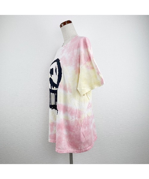 WORLD WIDE LOVE!（ワールドワイドラブ）の「デッドスマイルタイダイＴシャツ（Tシャツ/カットソー・レディース・サックスブルー系/パープル系/ピンク系・1）」の12枚目の写真