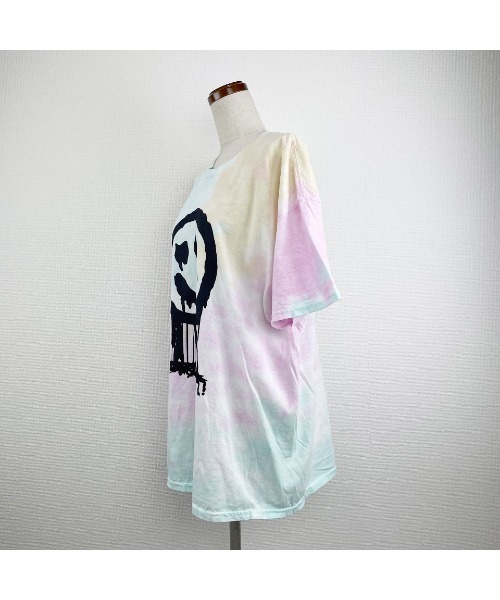 WORLD WIDE LOVE!（ワールドワイドラブ）の「デッドスマイルタイダイＴシャツ（Tシャツ/カットソー・レディース・サックスブルー系/パープル系/ピンク系・1）」の10枚目の写真