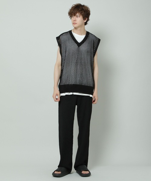 ALAND（エーランド）の「3.3 Field Trip／MESH KNIT VEST 2353203（ベスト・メンズ・ライトベージュ/ブラック・FREE）」の6枚目の写真