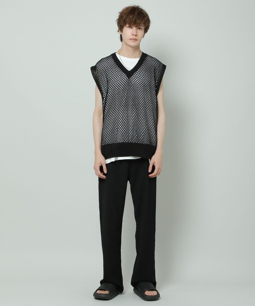 ALAND（エーランド）の「3.3 Field Trip／MESH KNIT VEST 2353203（ベスト・メンズ・ライトベージュ/ブラック・FREE）」の8枚目の写真