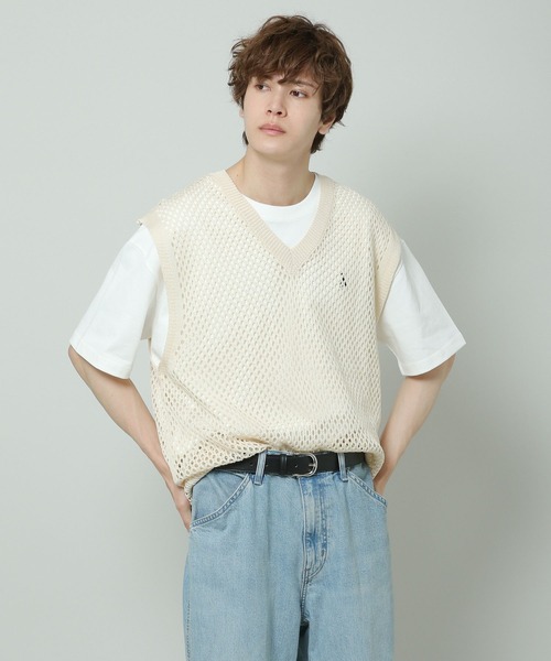 ALAND（エーランド）の「3.3 Field Trip／MESH KNIT VEST 2353203（ベスト・メンズ・ライトベージュ/ブラック・FREE）」の11枚目の写真
