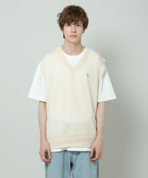 ALAND（エーランド）の「3.3 Field Trip／MESH KNIT VEST 2353203（ベスト・メンズ・ライトベージュ/ブラック・FREE）」の13枚目の写真