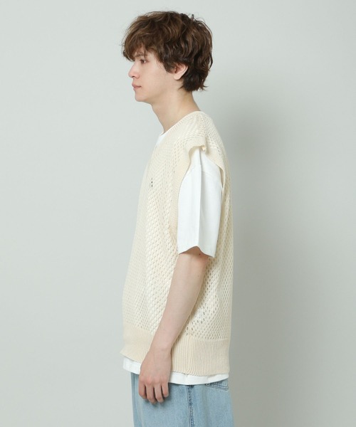 ALAND（エーランド）の「3.3 Field Trip／MESH KNIT VEST 2353203（ベスト・メンズ・ライトベージュ/ブラック・FREE）」の14枚目の写真