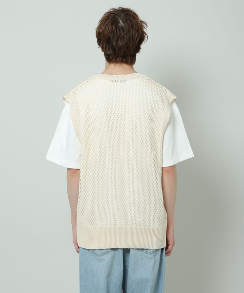 ALAND（エーランド）の「3.3 Field Trip／MESH KNIT VEST 2353203（ベスト・メンズ・ライトベージュ/ブラック・FREE）」の15枚目の写真