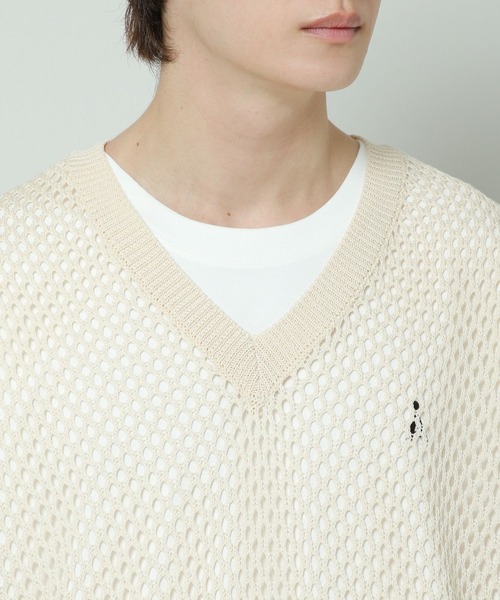 ALAND（エーランド）の「3.3 Field Trip／MESH KNIT VEST 2353203（ベスト・メンズ・ライトベージュ/ブラック・FREE）」の16枚目の写真
