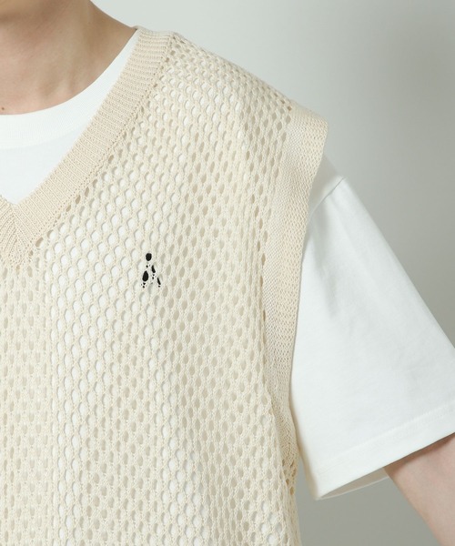 ALAND（エーランド）の「3.3 Field Trip／MESH KNIT VEST 2353203（ベスト・メンズ・ライトベージュ/ブラック・FREE）」の18枚目の写真