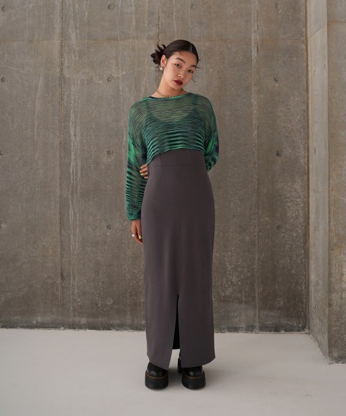 TINA：JOJUN（ティーナジョジュン）の「ショート丈 メッシュニット TINA：JOJUN（ニット/セーター・レディース・グレー/ピンク/グリーン・M）」の19枚目の写真