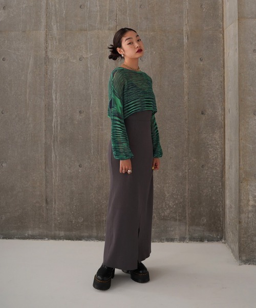 TINA：JOJUN（ティーナジョジュン）の「ショート丈 メッシュニット TINA：JOJUN（ニット/セーター・レディース・グレー/ピンク/グリーン・M）」の21枚目の写真