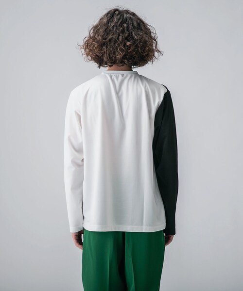 tk.TAKEO KIKUCHI(ティーケータケオキクチ)の「◆カーブスイッチカットソー(ユニセックスアイテム)(Tシャツ/カットソー・メンズ・ホワイト系5/ブラック系4/ネイビー系4・01/02/03)」の7枚目の写真