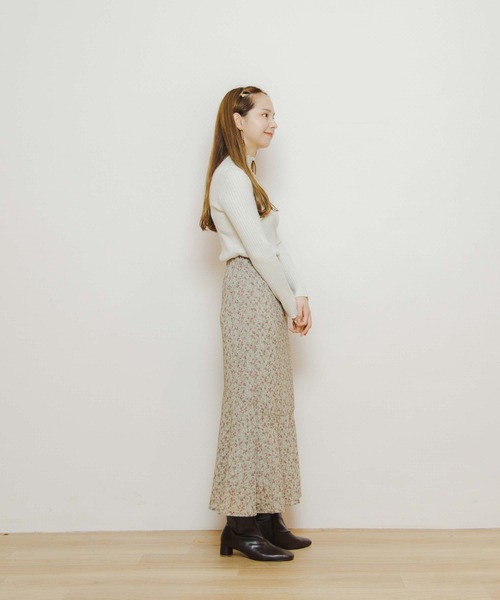 flower(フラワー)の「ブライトリブニット3(ニット/セーター・レディース・グレー/ピンク/ブラウン/ベージュ/アイボリー・FREE)」の7枚目の写真