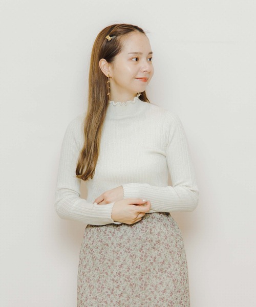 flower(フラワー)の「ブライトリブニット3(ニット/セーター・レディース・グレー/ピンク/ブラウン/ベージュ/アイボリー・FREE)」の11枚目の写真