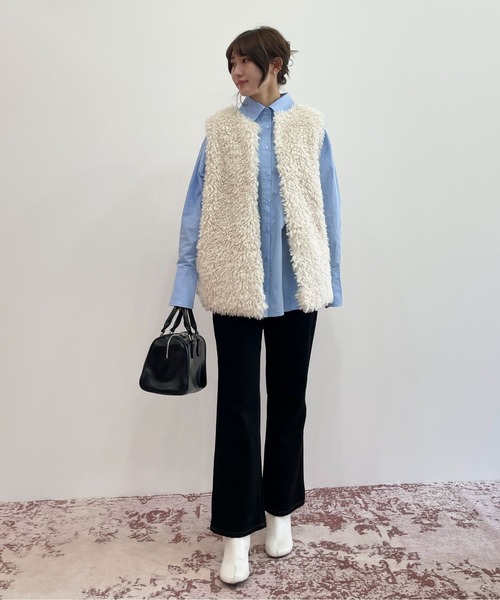 EPIMI E'PIMMY(エピミエピミー)の「〈ユニセックス〉ロングカフスオーバーシャツ(シャツ/ブラウス・レディース・オフホワイト/ピンク/ブルー/アイボリー・MEDIUM)」の5枚目の写真