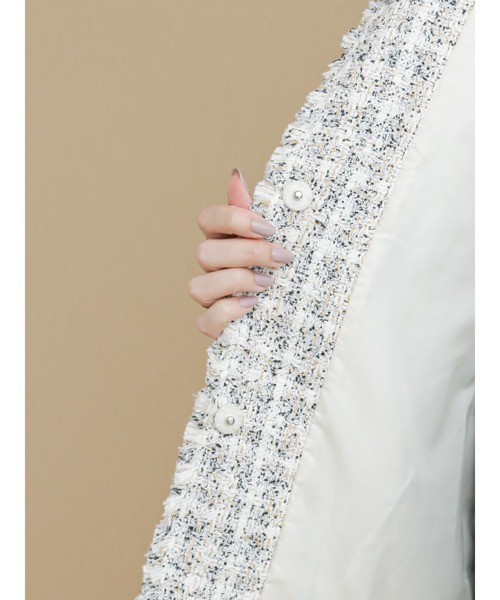 Te chichi（テチチ）の「ミックスツイードノーカラージャケット（ノーカラージャケット・レディース・オフホワイト/ブラック・ﾌﾘ-）」の16枚目の写真