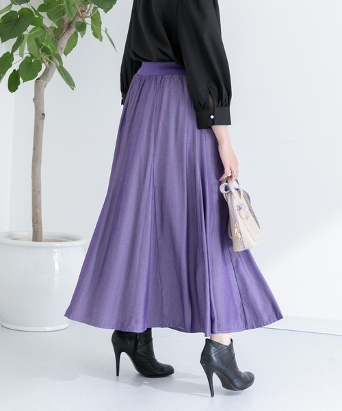 Paradise Picnic(パラダイスピクニック)の「リブ切替フレアスカート(スカート・レディース・ブラック/パープル/グリーン・FREE)」の3枚目の写真