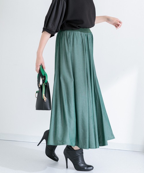 Paradise Picnic(パラダイスピクニック)の「リブ切替フレアスカート(スカート・レディース・ブラック/パープル/グリーン・FREE)」の1枚目の写真