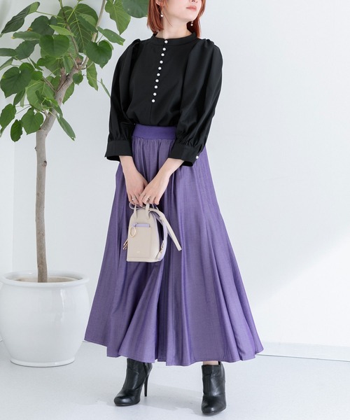 Paradise Picnic(パラダイスピクニック)の「リブ切替フレアスカート(スカート・レディース・ブラック/パープル/グリーン・FREE)」の17枚目の写真