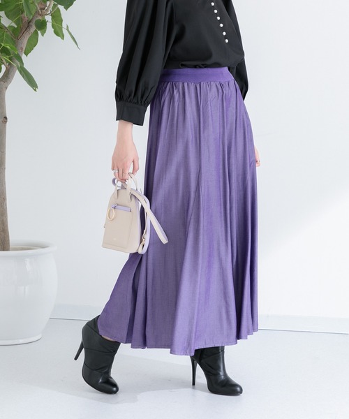 Paradise Picnic(パラダイスピクニック)の「リブ切替フレアスカート(スカート・レディース・ブラック/パープル/グリーン・FREE)」の13枚目の写真