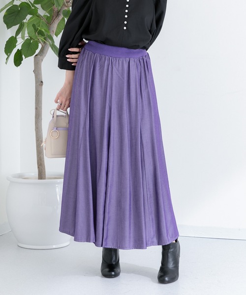 Paradise Picnic(パラダイスピクニック)の「リブ切替フレアスカート(スカート・レディース・ブラック/パープル/グリーン・FREE)」の9枚目の写真