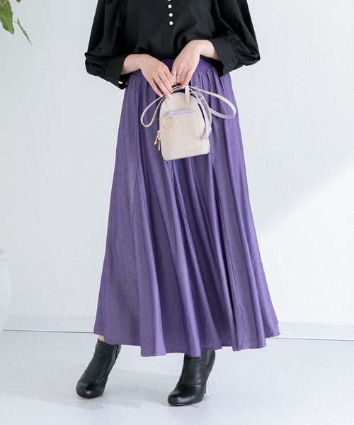 Paradise Picnic(パラダイスピクニック)の「リブ切替フレアスカート(スカート・レディース・ブラック/パープル/グリーン・FREE)」の11枚目の写真