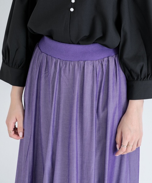 Paradise Picnic(パラダイスピクニック)の「リブ切替フレアスカート(スカート・レディース・ブラック/パープル/グリーン・FREE)」の15枚目の写真