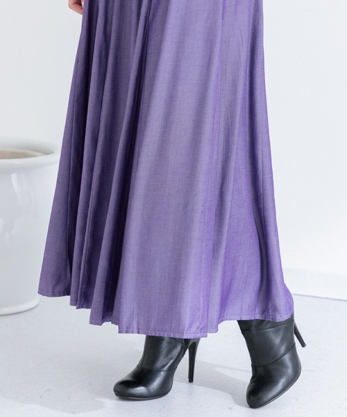 Paradise Picnic(パラダイスピクニック)の「リブ切替フレアスカート(スカート・レディース・ブラック/パープル/グリーン・FREE)」の5枚目の写真