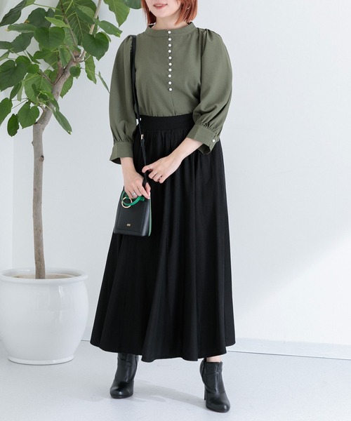 Paradise Picnic(パラダイスピクニック)の「リブ切替フレアスカート(スカート・レディース・ブラック/パープル/グリーン・FREE)」の10枚目の写真