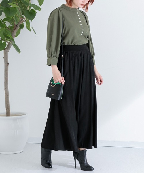 Paradise Picnic(パラダイスピクニック)の「リブ切替フレアスカート(スカート・レディース・ブラック/パープル/グリーン・FREE)」の14枚目の写真