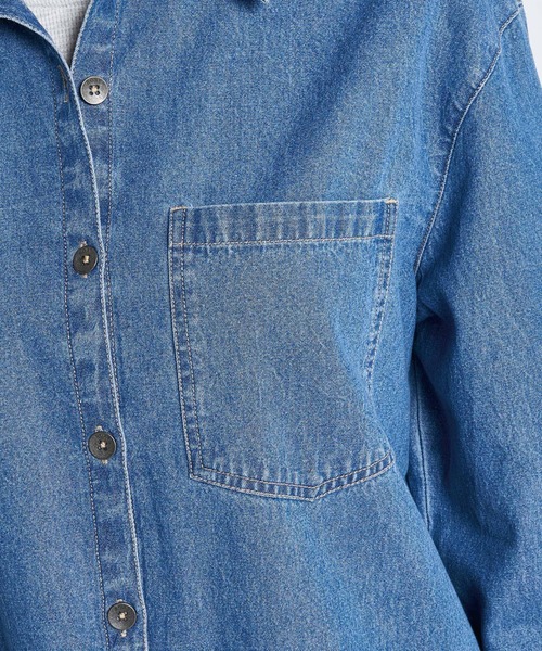 ROXY(ロキシー)の「SEASIDE TOWN DENIM/ロキシーデニムシャツ(シャツ/ブラウス・レディース・ブルー・X-SMALL/MEDIUM/SMALL)」の4枚目の写真