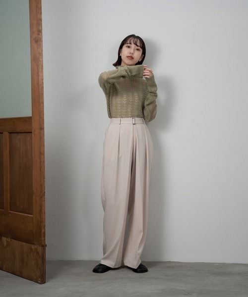 lawgy(ラウジー)の「openwork high neck knit tops(ニット/セーター・レディース・オレンジ系その他/アイボリー/グリーン系その他・FREE)」の7枚目の写真