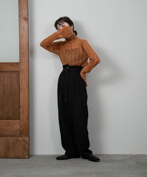 lawgy(ラウジー)の「openwork high neck knit tops(ニット/セーター・レディース・オレンジ系その他/アイボリー/グリーン系その他・FREE)」の8枚目の写真