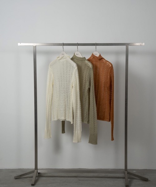 lawgy(ラウジー)の「openwork high neck knit tops(ニット/セーター・レディース・オレンジ系その他/アイボリー/グリーン系その他・FREE)」の14枚目の写真