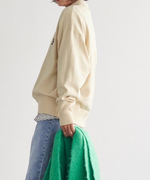 U.S. POLO ASSN.(ユーエスポロアッスン)の「U.S. POLO ASSN. /ユーエスポロアッスン 別注 ワンポイント刺繍 ボリュームスリーブポロニットプルオーバー(ポロシャツ・レディース・ブラック×ホワイト/イエロー/アイボリー/ブラック/ブルーグリーン・FREE)」の6枚目の写真