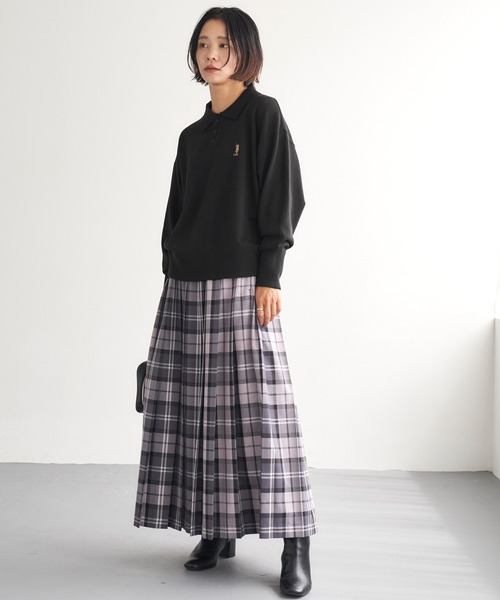 U.S. POLO ASSN.(ユーエスポロアッスン)の「U.S. POLO ASSN. /ユーエスポロアッスン 別注 ワンポイント刺繍 ボリュームスリーブポロニットプルオーバー(ポロシャツ・レディース・ブラック×ホワイト/イエロー/アイボリー/ブラック/ブルーグリーン・FREE)」の8枚目の写真
