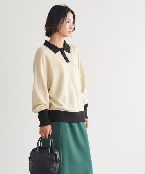 U.S. POLO ASSN.(ユーエスポロアッスン)の「U.S. POLO ASSN. /ユーエスポロアッスン 別注 ワンポイント刺繍 ボリュームスリーブポロニットプルオーバー(ポロシャツ・レディース・ブラック×ホワイト/イエロー/アイボリー/ブラック/ブルーグリーン・FREE)」の19枚目の写真
