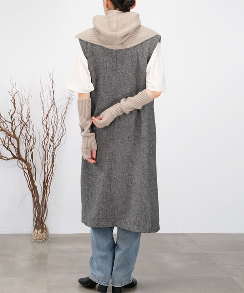 ＡＮＤＪ（アンドジェイ）の「【2022/AW】ツイードテーラードロングジレ（ベスト・レディース・オフホワイト/ブラウン/チャコール・M）」の10枚目の写真