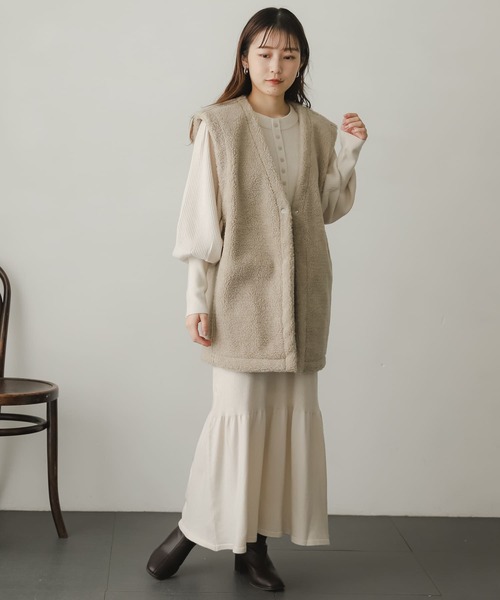 SENSE OF PLACE by URBAN RESEARCH（センスオブプレイスバイアーバンリサーチ）の「マトンスリーブマーメイドワンピース（ワンピース・レディース・ブルー/ブラック/アイボリー/イエロー・ONE）」の14枚目の写真