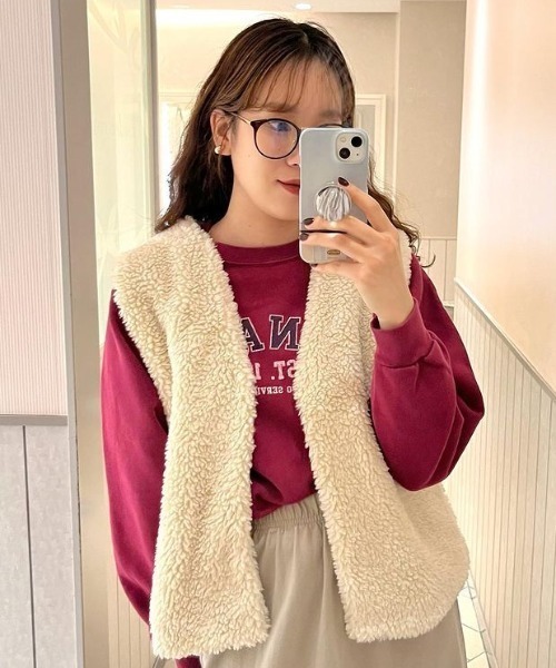 flower（フラワー）の「フラッフィベスト（ベスト・レディース・アイボリー・FREE）」の19枚目の写真