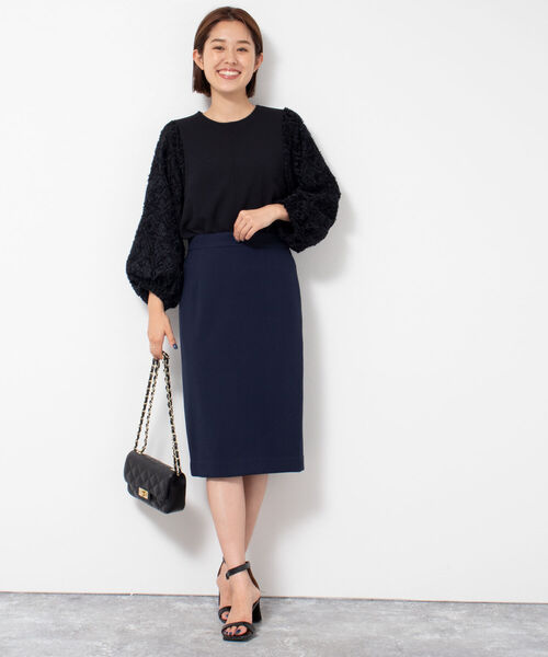 NOLLEY’S(ノーリーズ)の「ウォッシャブルダブルクロススーツスカート(スカート・レディース・ネイビー/ベージュ・36/38/40)」の9枚目の写真