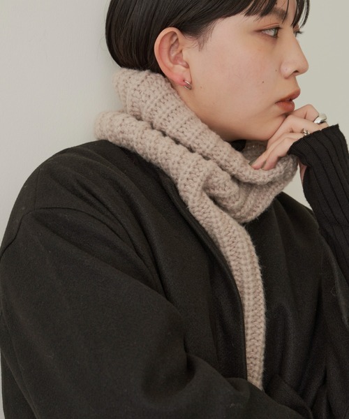 Aunt Marie's（アントマリーズ）の「ハイネックスヌード（ネックウォーマー/スヌード・レディース・アイボリー/ライム/ベージュ・FREE）」の11枚目の写真