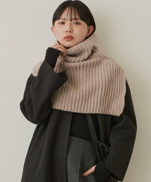 Aunt Marie's（アントマリーズ）の「ハイネックスヌード（ネックウォーマー/スヌード・レディース・アイボリー/ライム/ベージュ・FREE）」の13枚目の写真