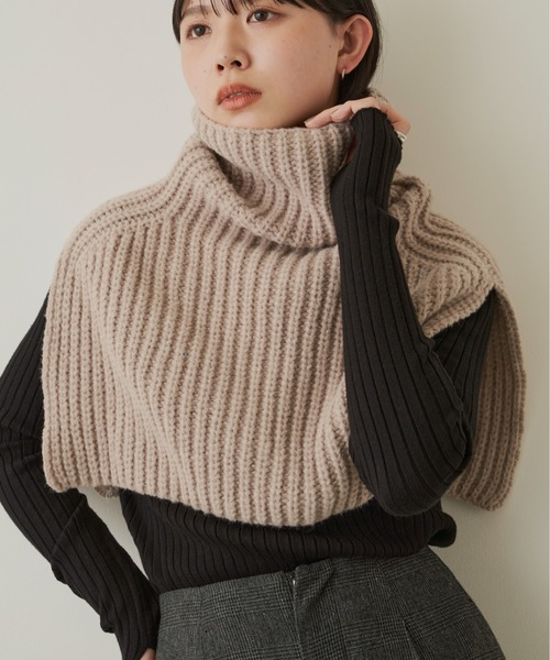 Aunt Marie's（アントマリーズ）の「ハイネックスヌード（ネックウォーマー/スヌード・レディース・アイボリー/ライム/ベージュ・FREE）」の22枚目の写真