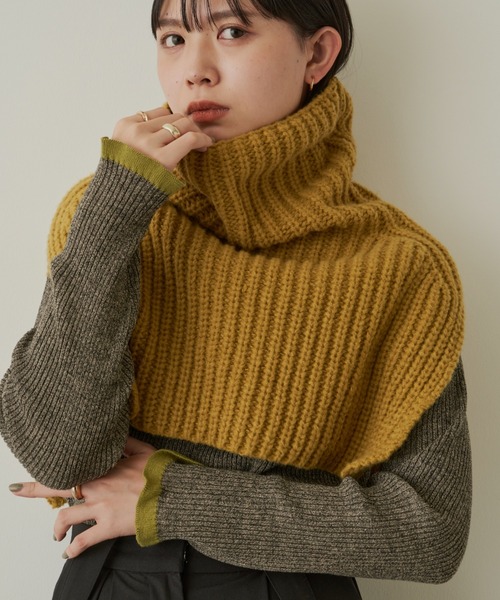 Aunt Marie's（アントマリーズ）の「ハイネックスヌード（ネックウォーマー/スヌード・レディース・アイボリー/ライム/ベージュ・FREE）」の14枚目の写真