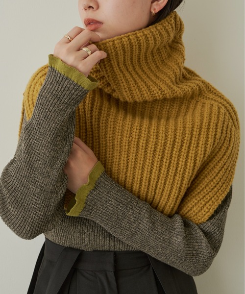 Aunt Marie's（アントマリーズ）の「ハイネックスヌード（ネックウォーマー/スヌード・レディース・アイボリー/ライム/ベージュ・FREE）」の17枚目の写真