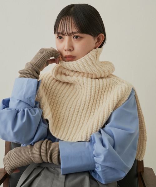 Aunt Marie's（アントマリーズ）の「ハイネックスヌード（ネックウォーマー/スヌード・レディース・アイボリー/ライム/ベージュ・FREE）」の15枚目の写真