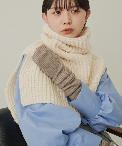 Aunt Marie's（アントマリーズ）の「ハイネックスヌード（ネックウォーマー/スヌード・レディース・アイボリー/ライム/ベージュ・FREE）」の18枚目の写真