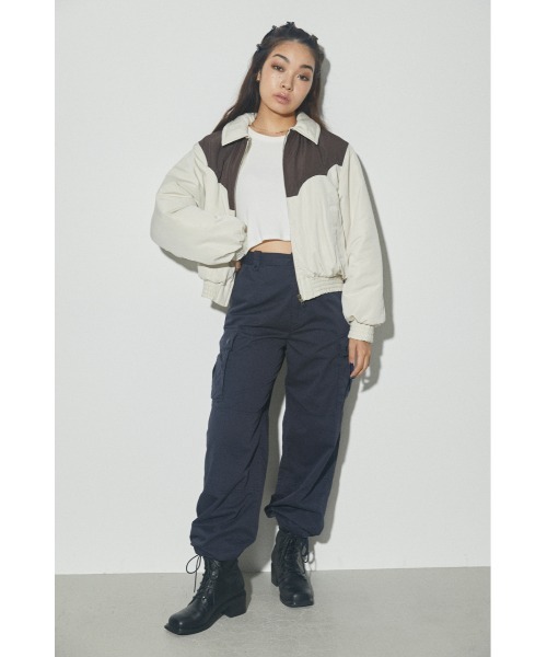 LAGUA GEM(ラグアジェム)の「BI COLOR COMPACT JK コンパクトジャケット(ダウンジャケット/コート・レディース・アイボリー/グリーン・FREE)」の8枚目の写真