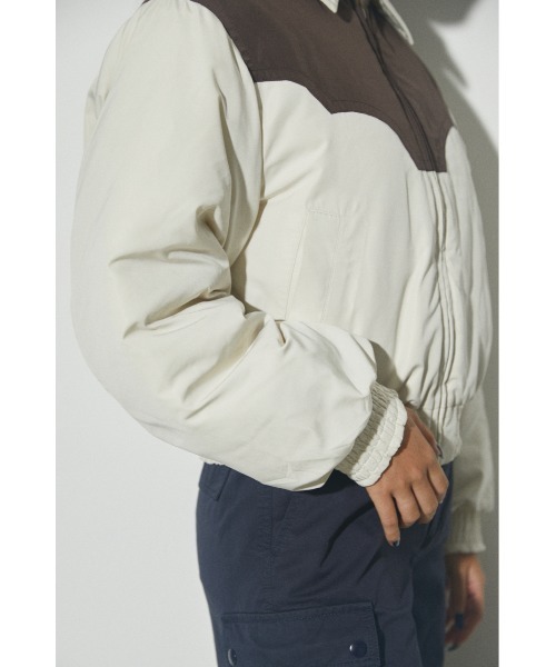 LAGUA GEM(ラグアジェム)の「BI COLOR COMPACT JK コンパクトジャケット(ダウンジャケット/コート・レディース・アイボリー/グリーン・FREE)」の7枚目の写真